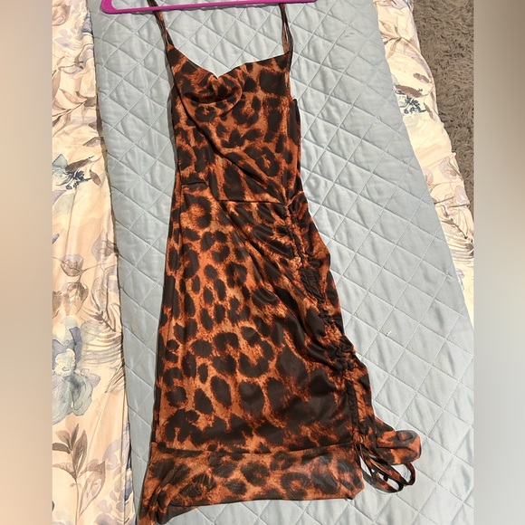 Mesh rouched leopard print dress - Picture 5 of 5